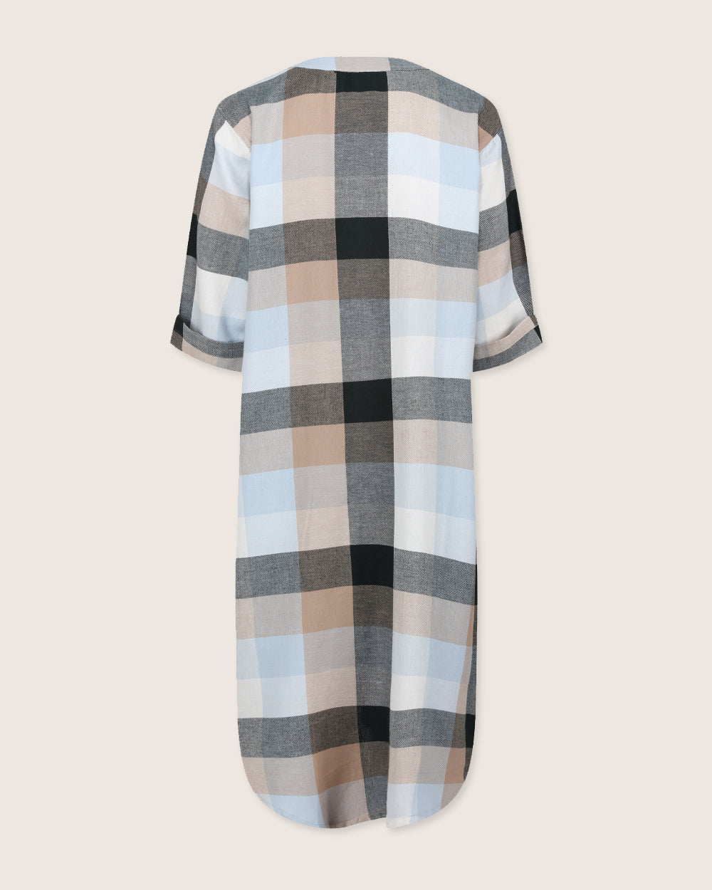 organic cotton Eva Multicolour Bold Check Print Mini Dress - image 5