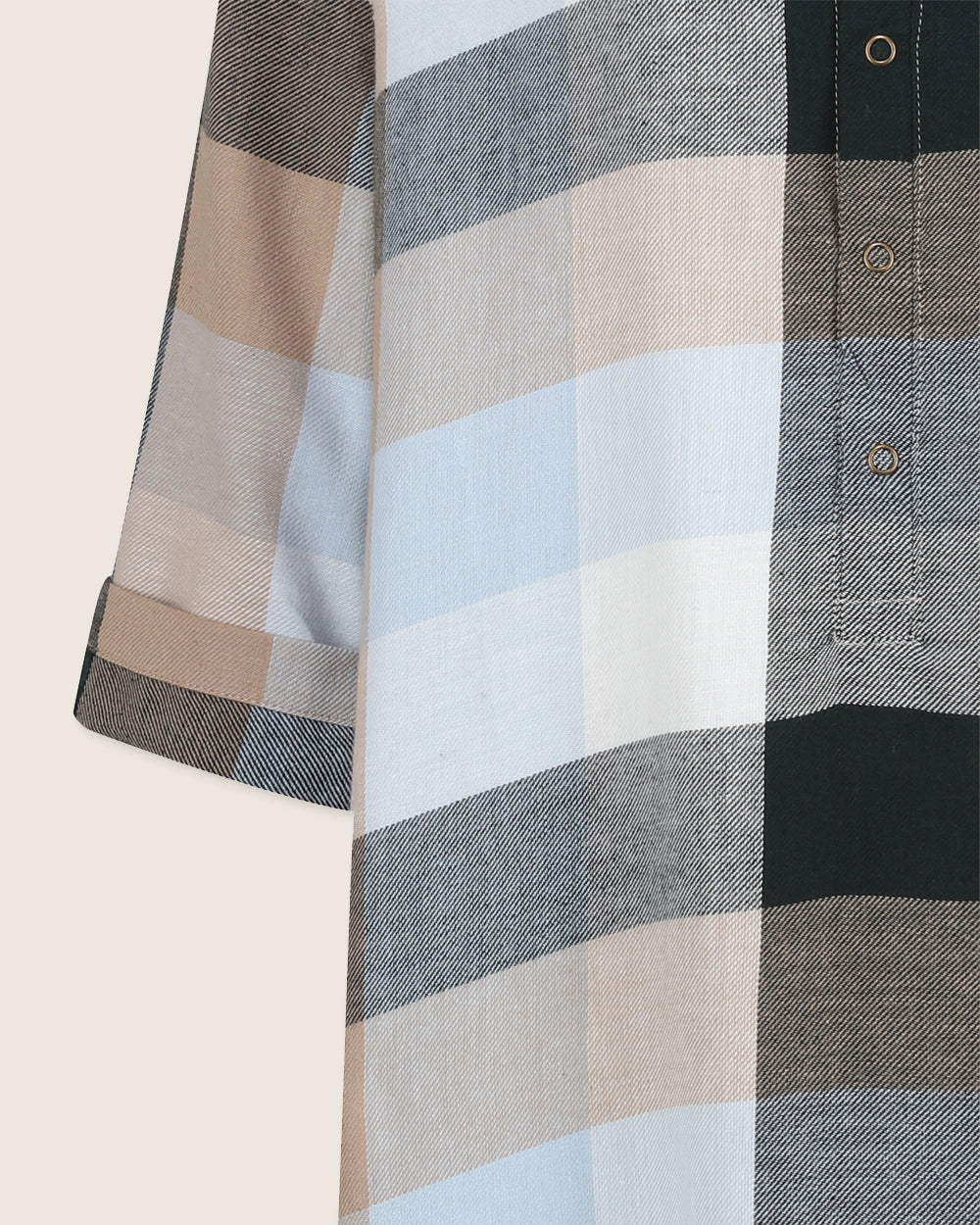 organic cotton Eva Multicolour Bold Check Print Mini Dress - image 4