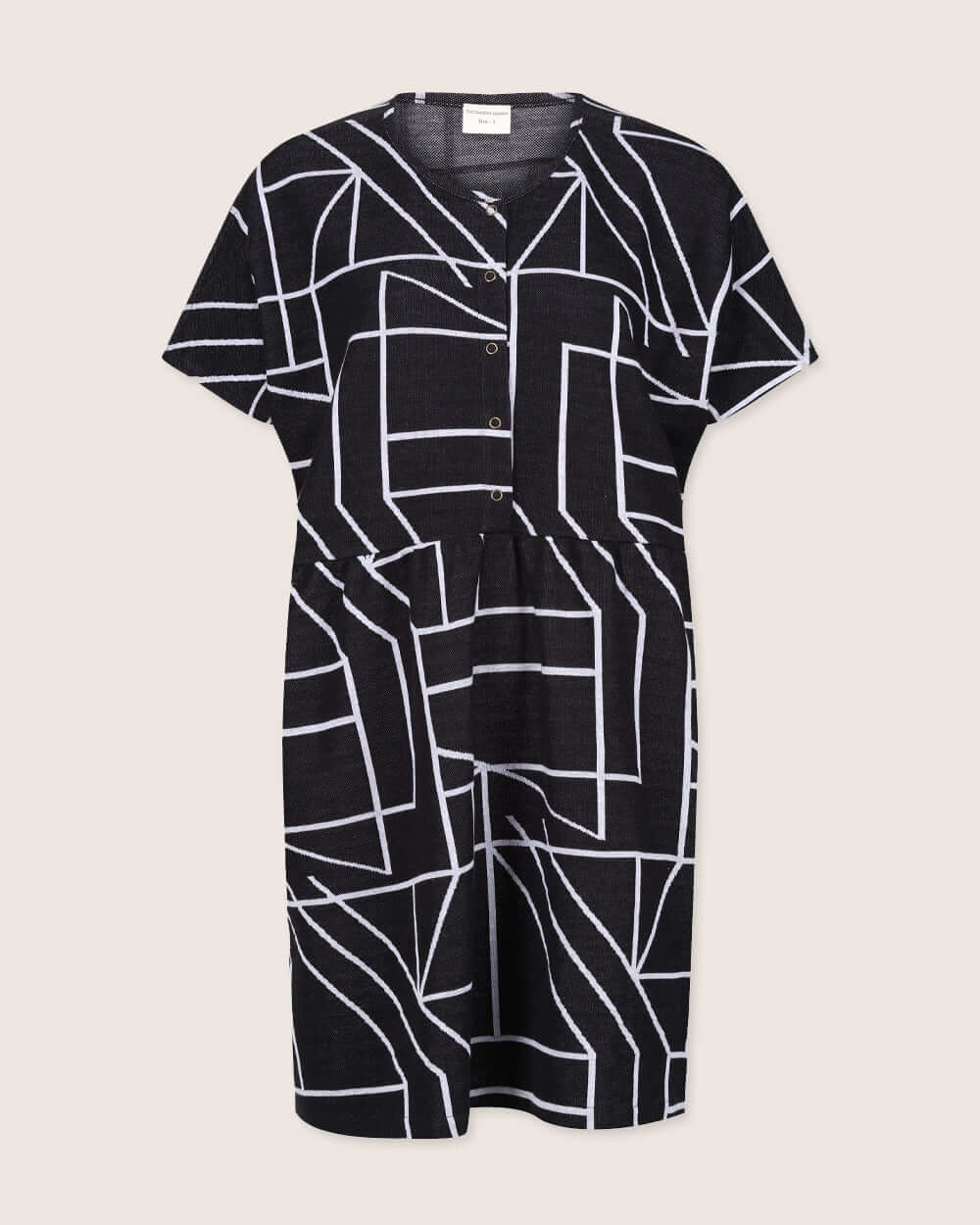 organic cotton Ada Black Geometric Print Mini Dress - image 2