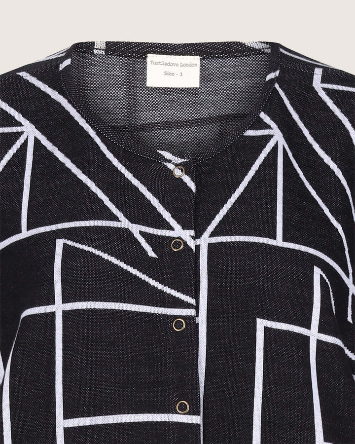organic cotton Ada Black Geometric Print Mini Dress - image 3