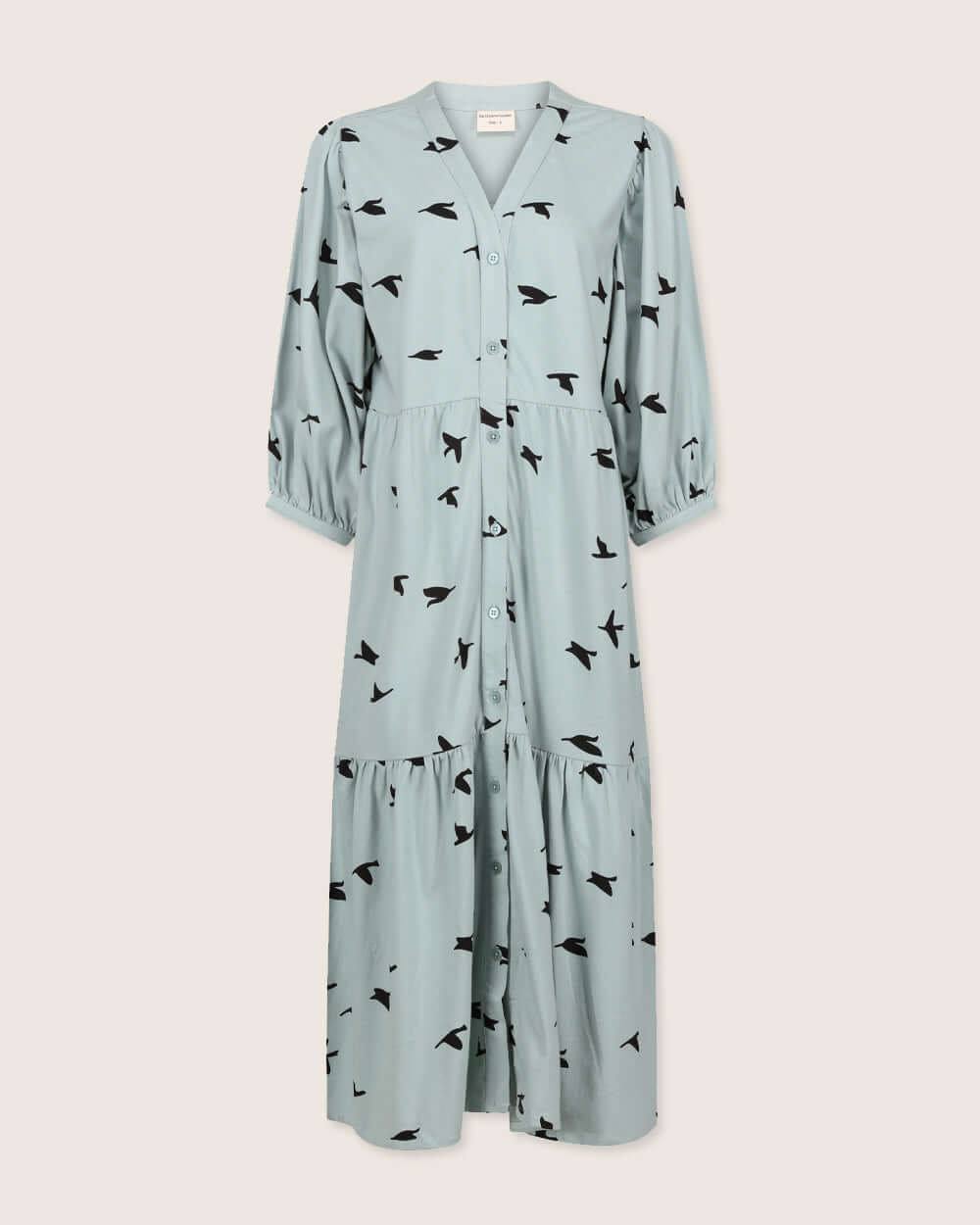 organic cotton Clara Blue Flying Bird Print Midi Dress - image 2