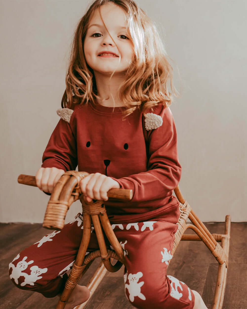 organic cotton Red Best Friends Print Harem Style Joggers - image 1