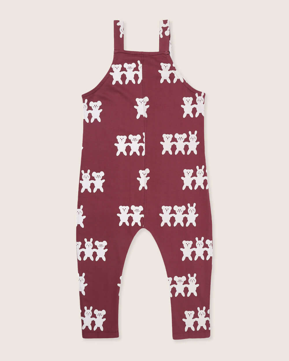organic cotton Red Best Friends Print Dungarees - image 3