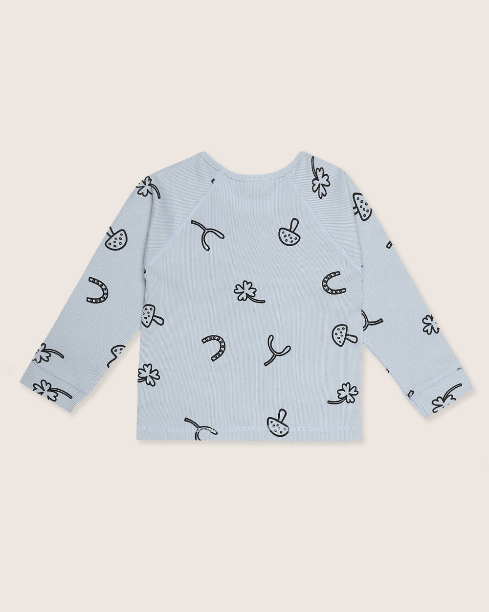 Printed organic cotton kids long-sleeve top