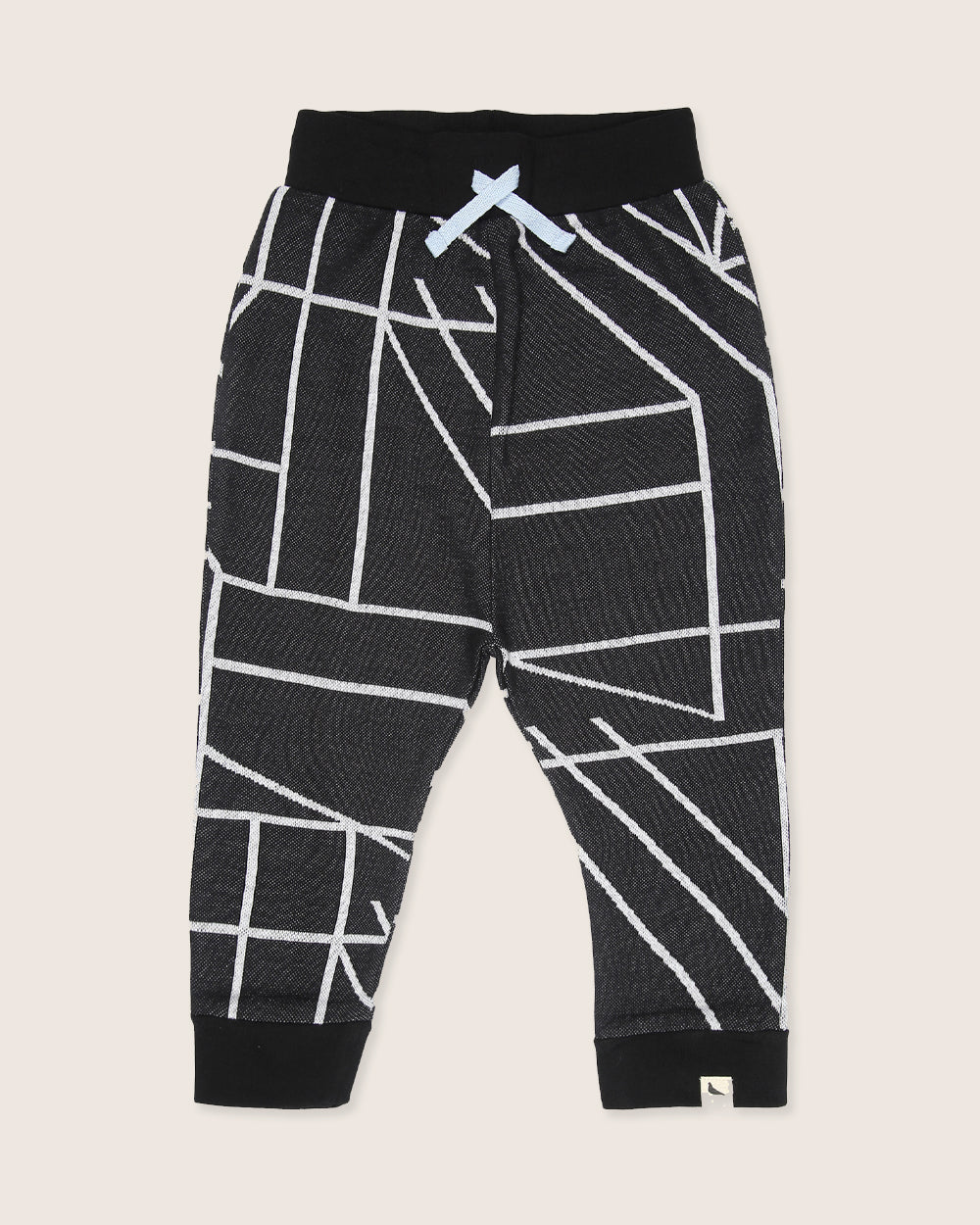 Black Geometric Harem Style Joggers - image 2
