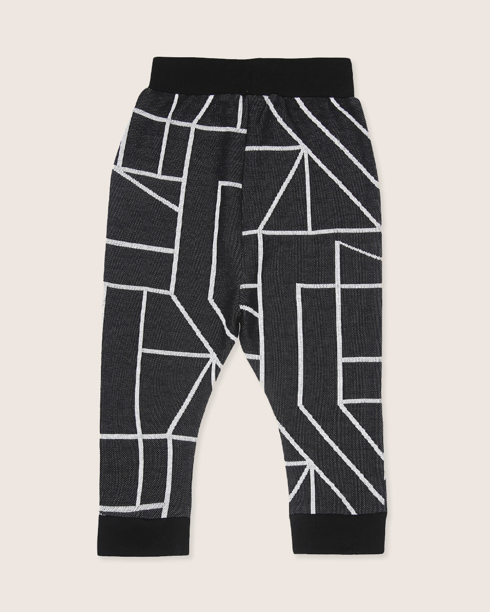 Black Geometric Harem Style Joggers - image 5