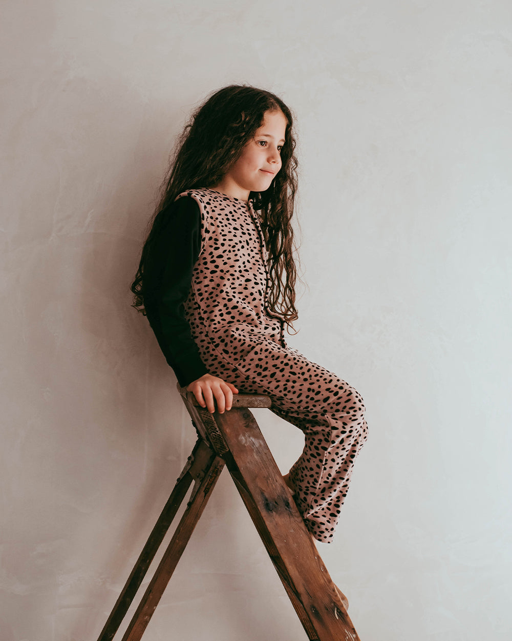 Pink Leopard Print Velour Jumpsuit - image 1