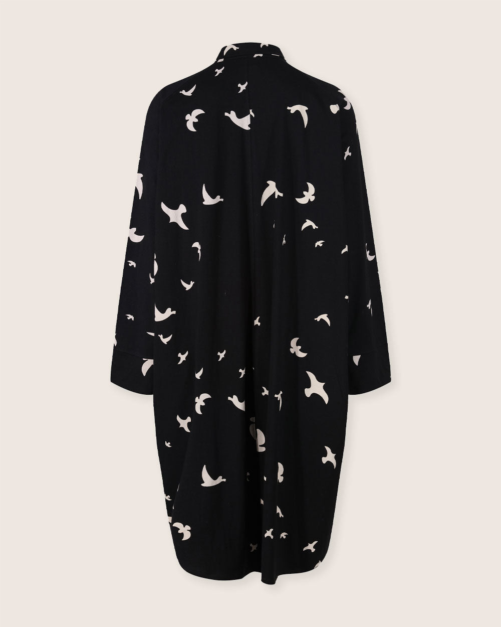 organic cotton Jess Black Flying Bird Print Mini Shirt Dress - image 5