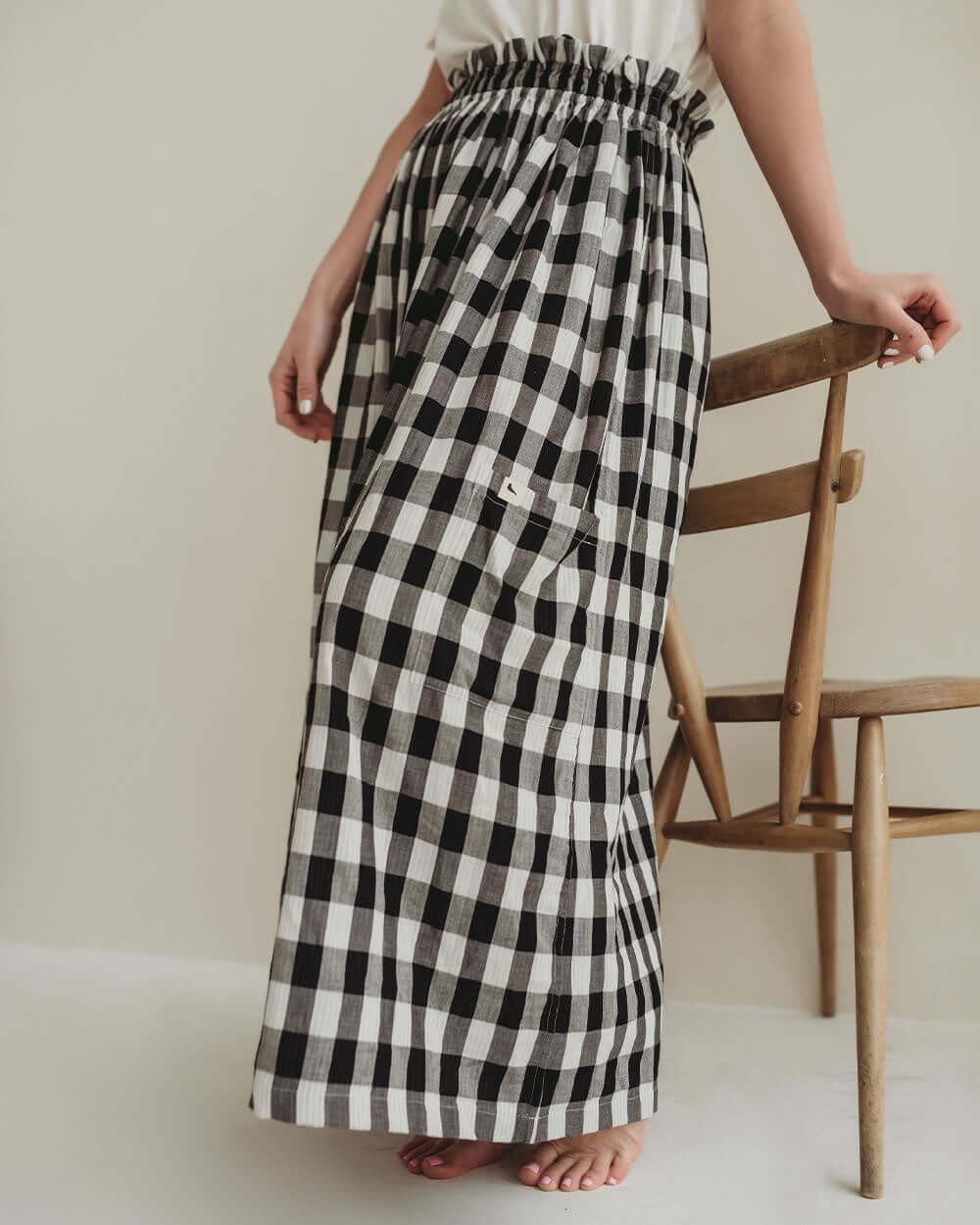 Anna Multicolour Stripe And Check Print Multifunctional Maxi Skirt - image 6