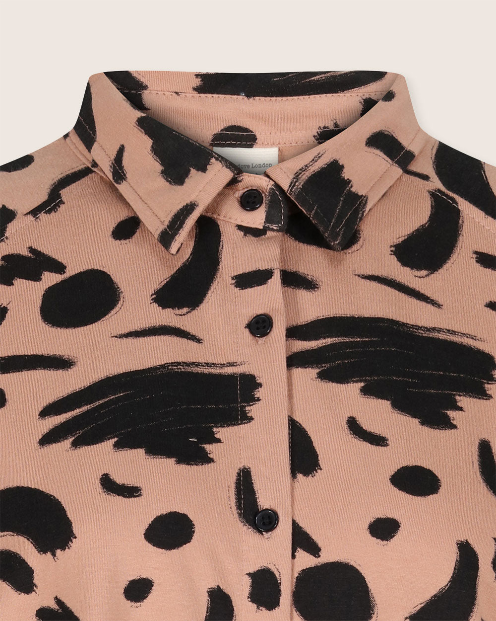 organic cotton Jess Brown Abstract Stroke Print Mini Shirt Dress - image 3