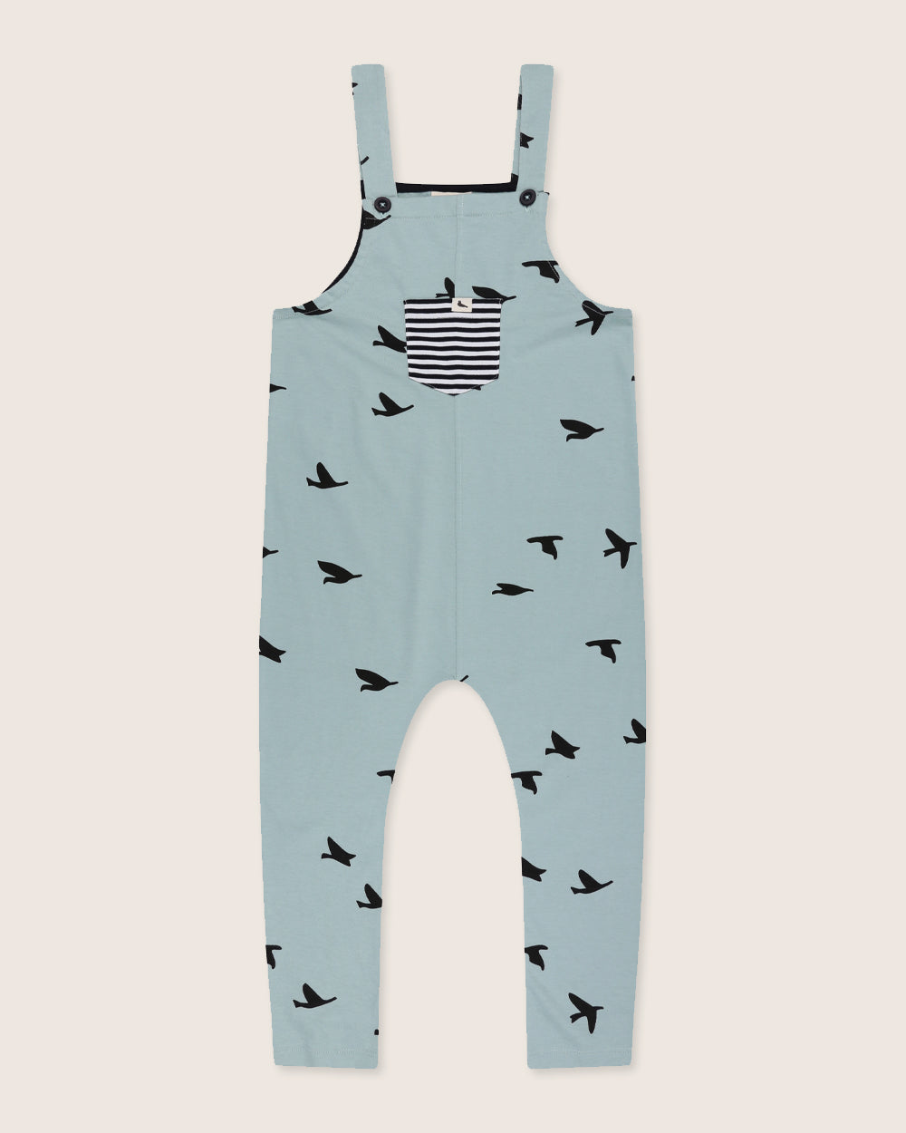 organic cotton Blue Flying Bird Print Dungarees - image 2