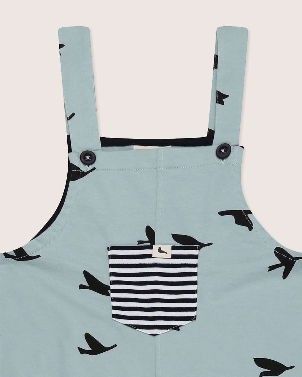 organic cotton Blue Flying Bird Print Dungarees - image 3