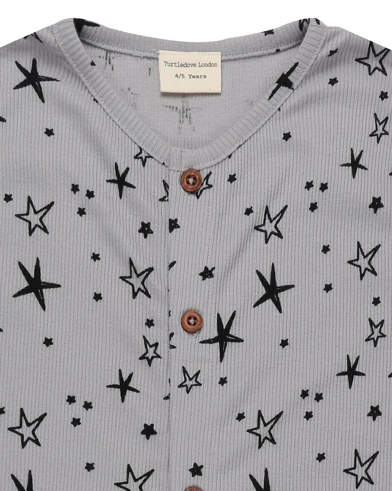 organic cotton Grey Star Print Romper - image 3