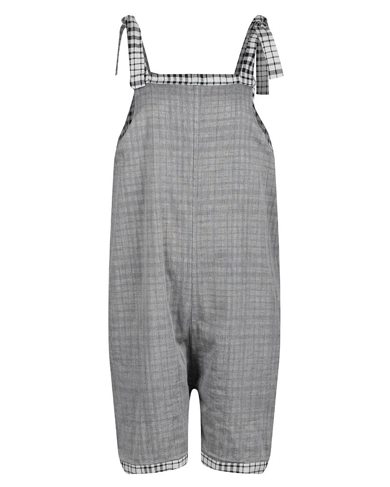 organic cotton Betsy Grey Check Print Reversible Playsuit - image 2