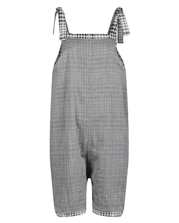 organic cotton Betsy Grey Check Print Reversible Playsuit - image 2