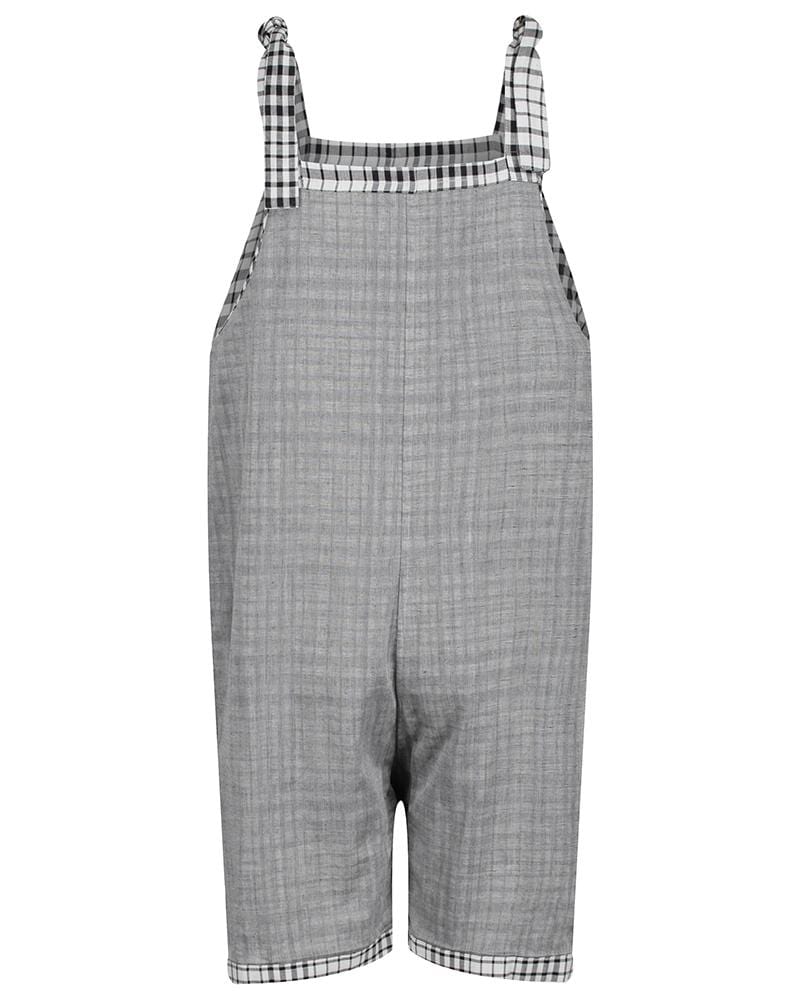 organic cotton Betsy Grey Check Print Reversible Playsuit - image 4