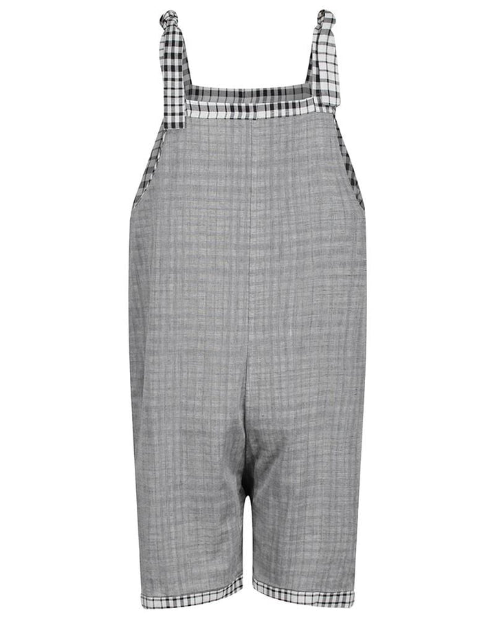 organic cotton Betsy Grey Check Print Reversible Playsuit - image 4