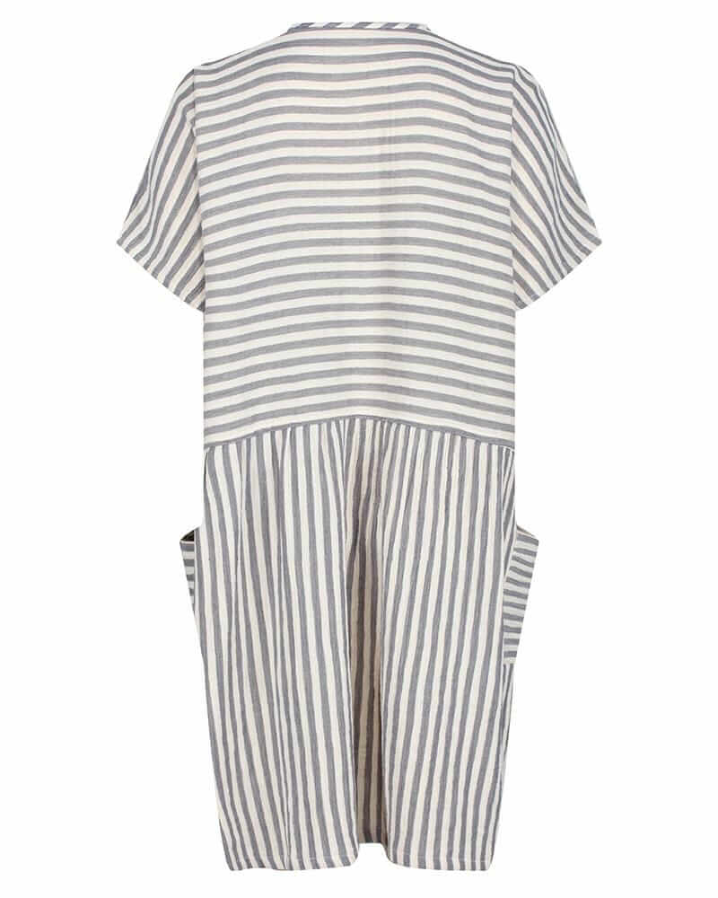 organic cotton Ada Beige Reversible Mix Stripe Print Mini Dress - image 4