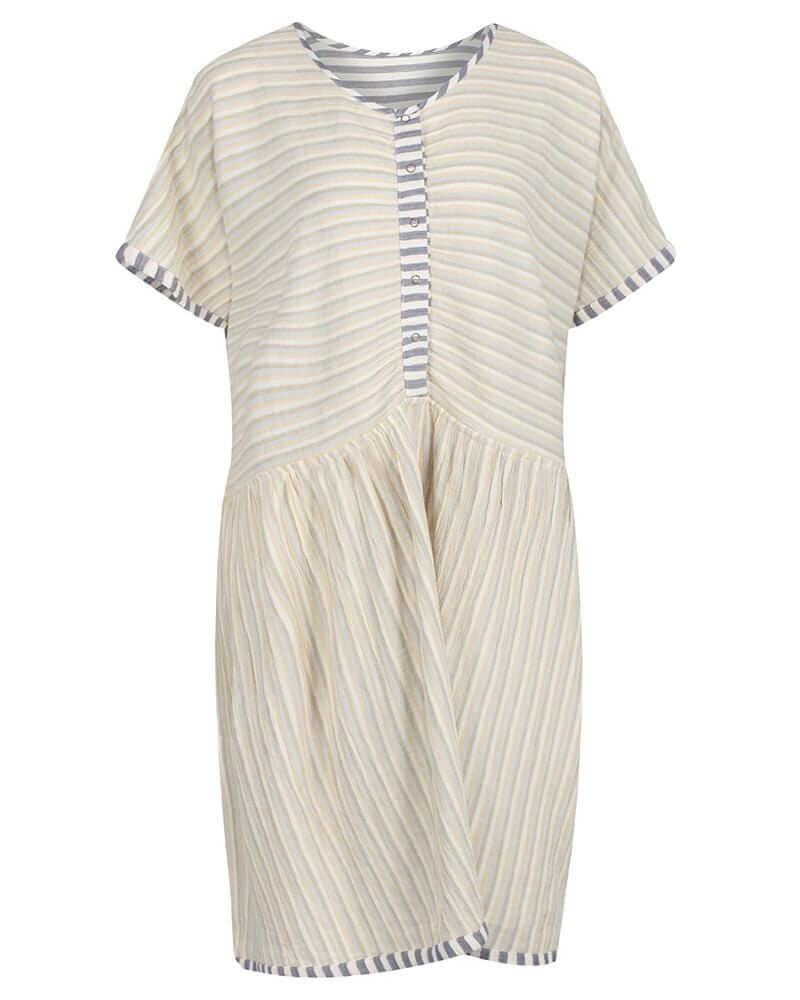 organic cotton Ada Beige Reversible Mix Stripe Print Mini Dress - image 5