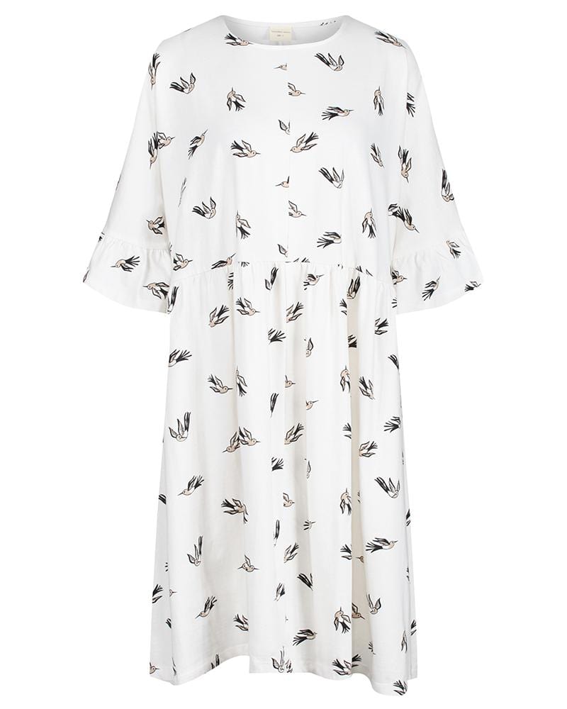 organic cotton Sienna White Hummingbird Print Mini Dress - image 1