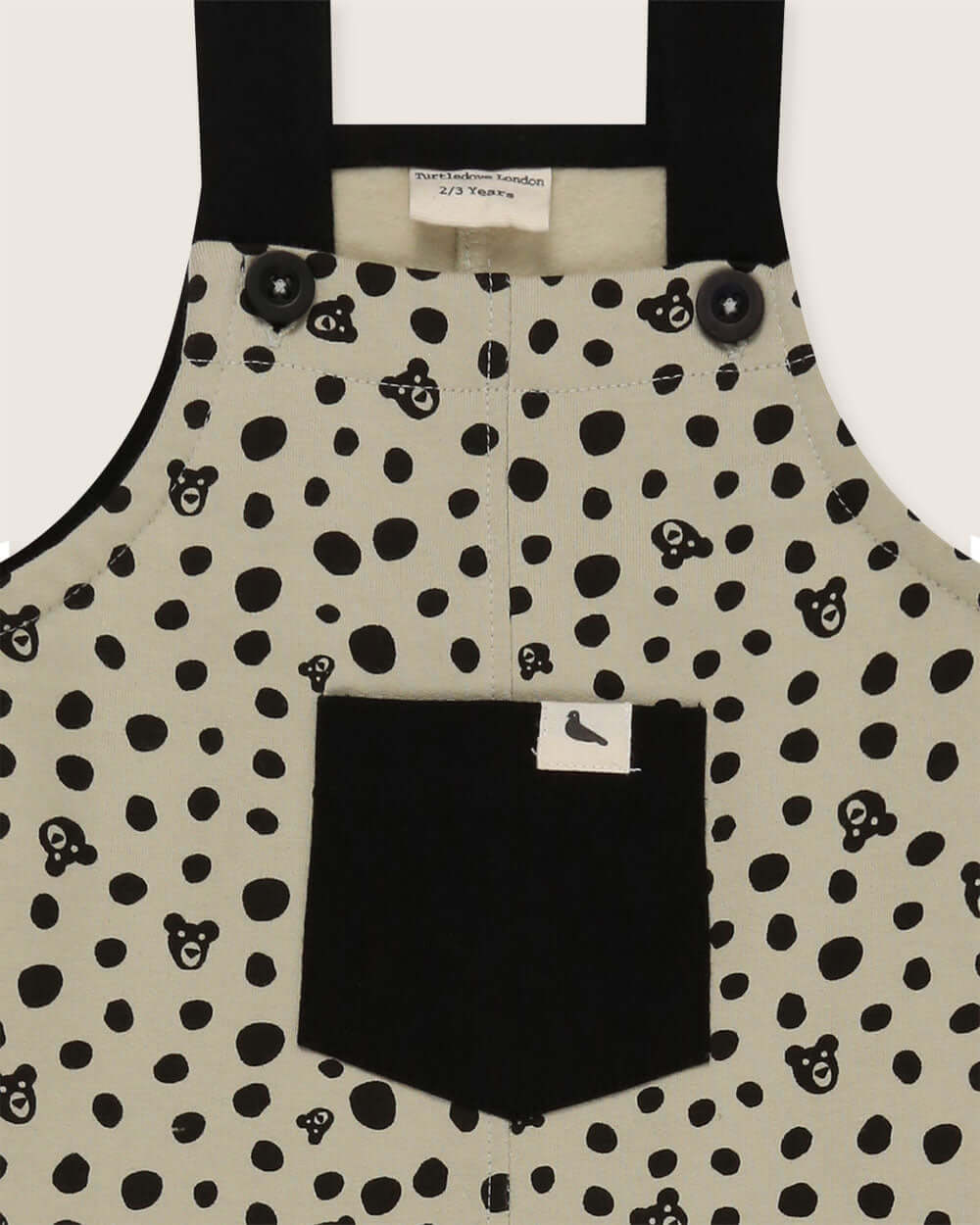 organic cotton Grey Spotty Bear Print Dungarees - image 4
