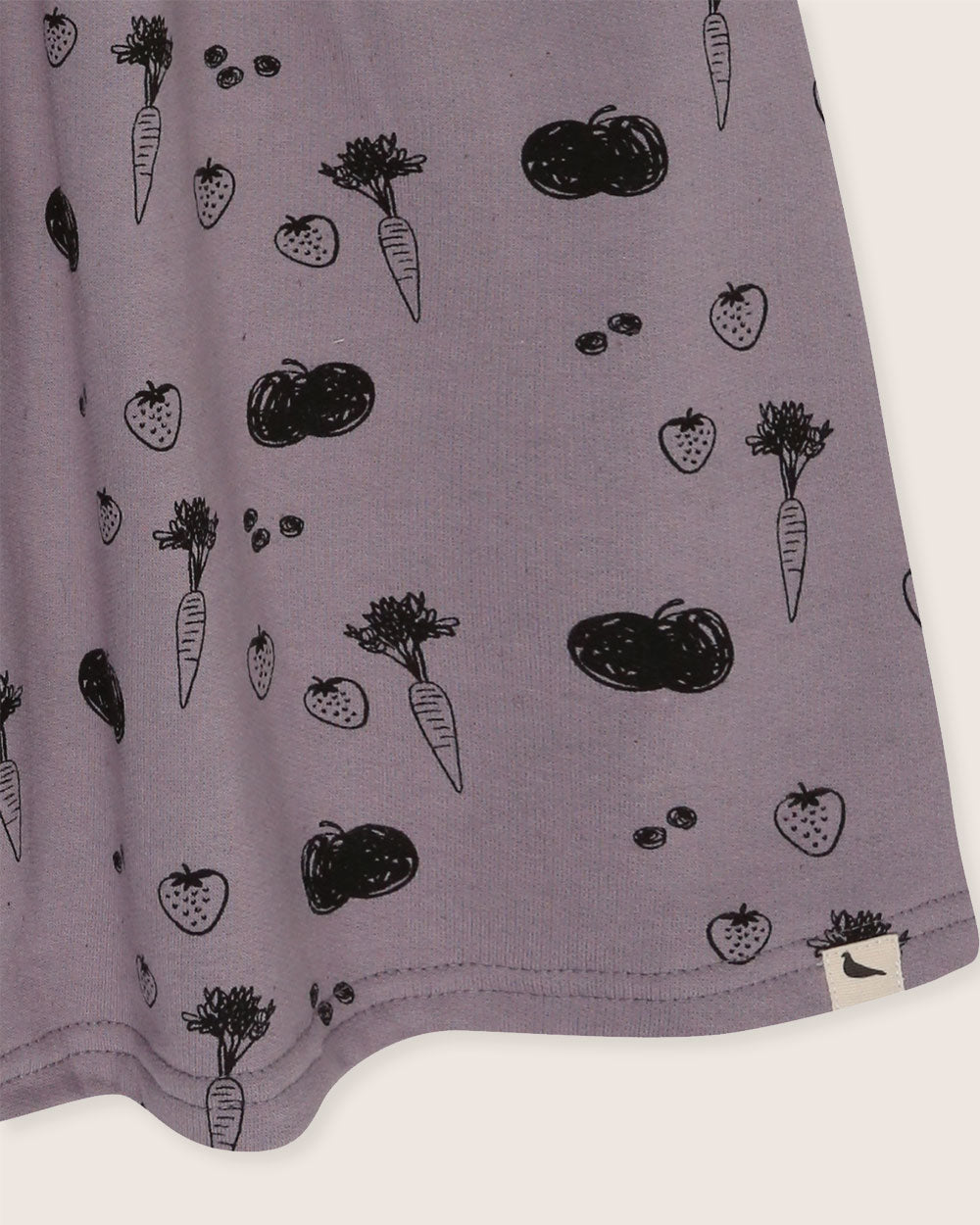 organic cotton Charcoal Grey Fruit Print Dress- image 4