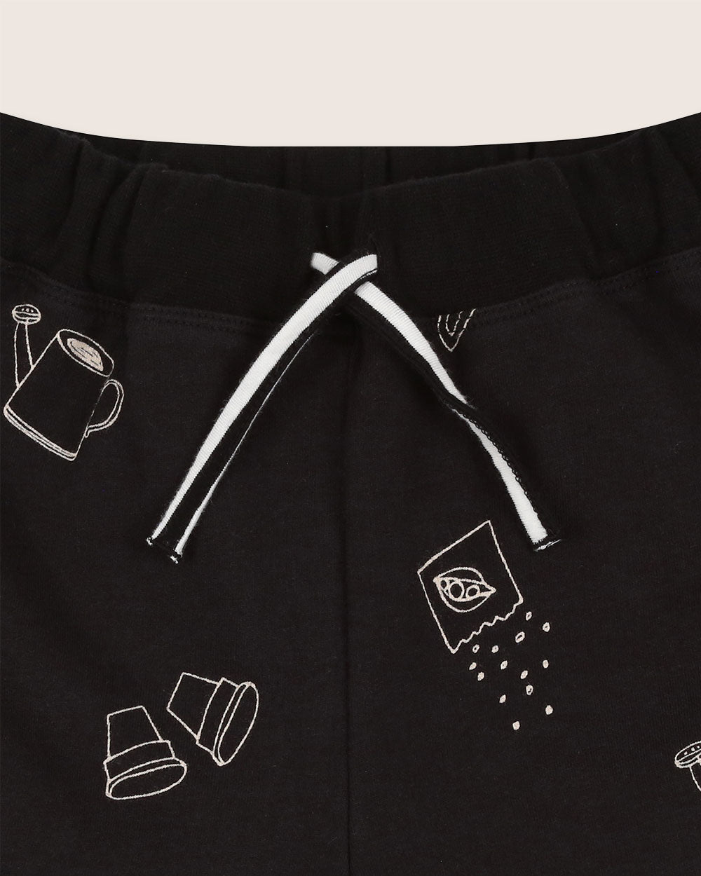 Black organic cotton kids shorts