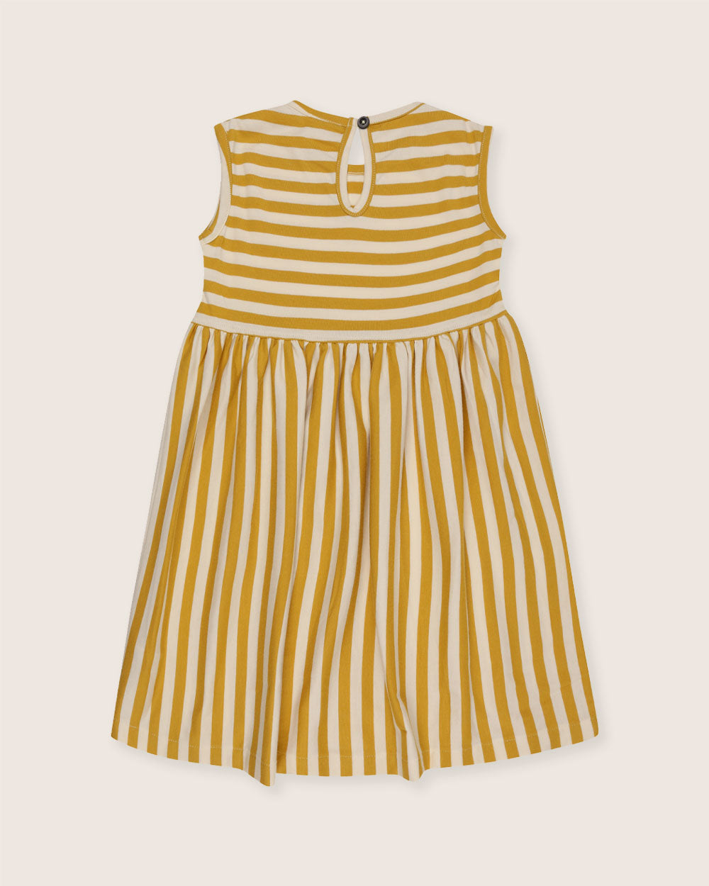 organic coton Yellow Wide Stripe Print Dress - image 4