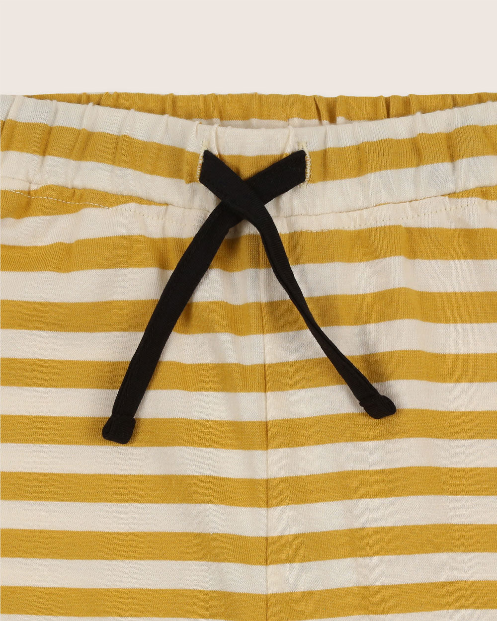 Yellow stripe organic cotton kids shorts