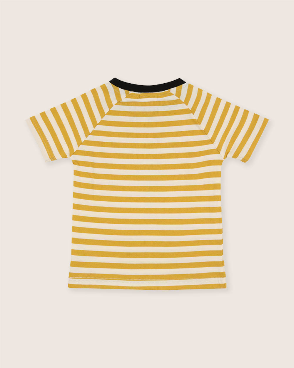 organic cotton Yellow Bear Face Stripe Print T-Shirt - image 4