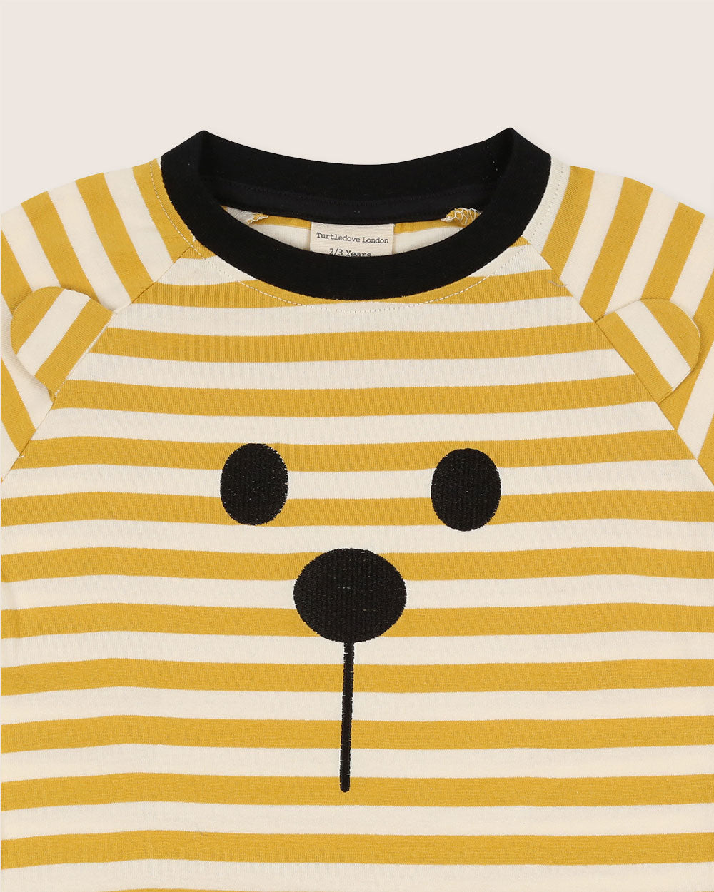 organic cotton Yellow Bear Face Stripe Print T-Shirt - image 3