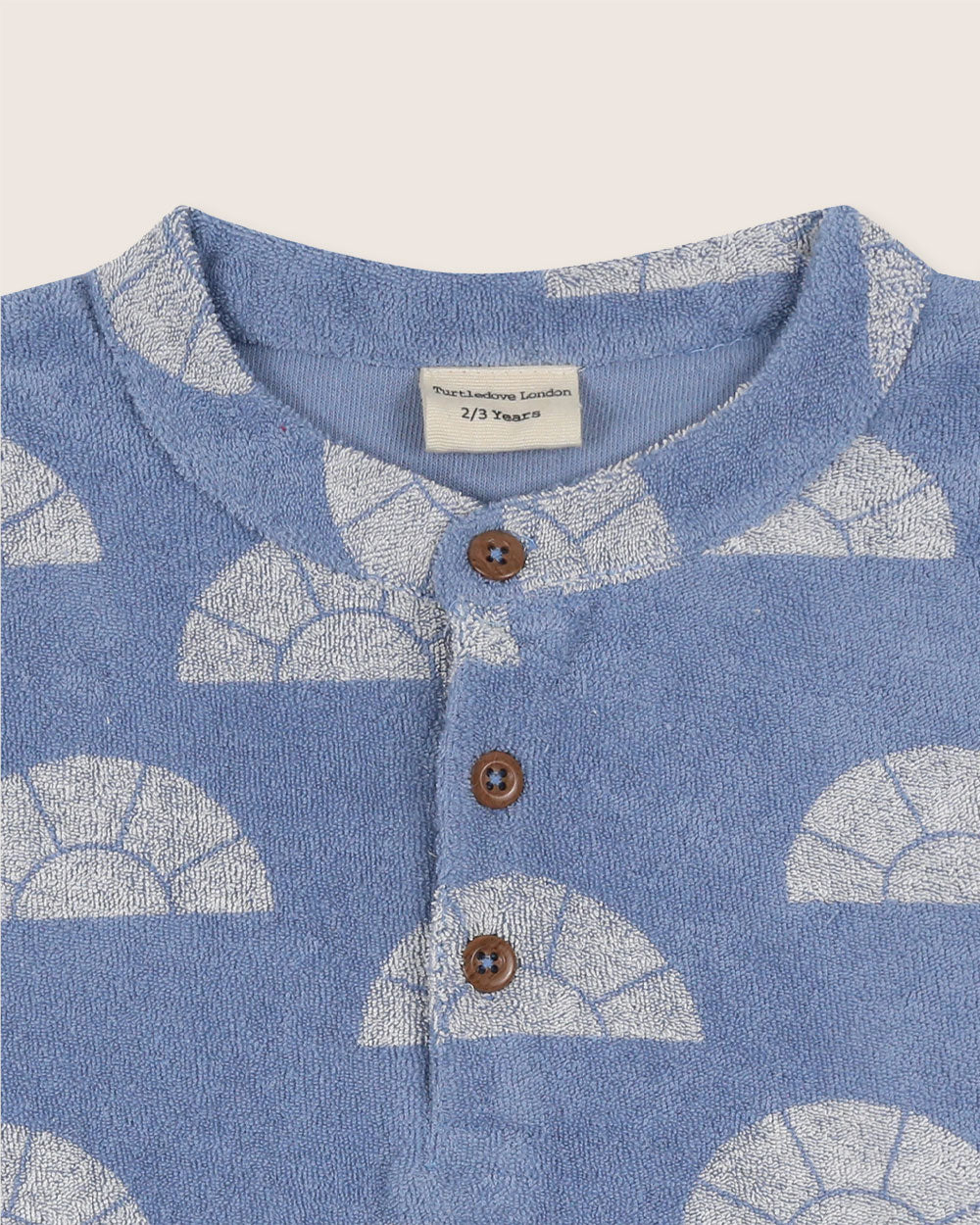 Organic cotton terry blue kids short-sleeve top