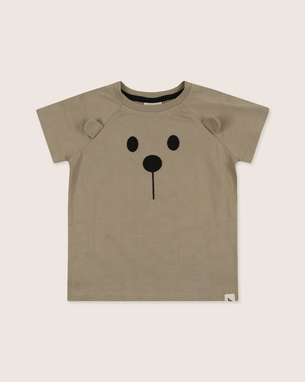 organic cotton Beige Bear Face Print Top - image 1
