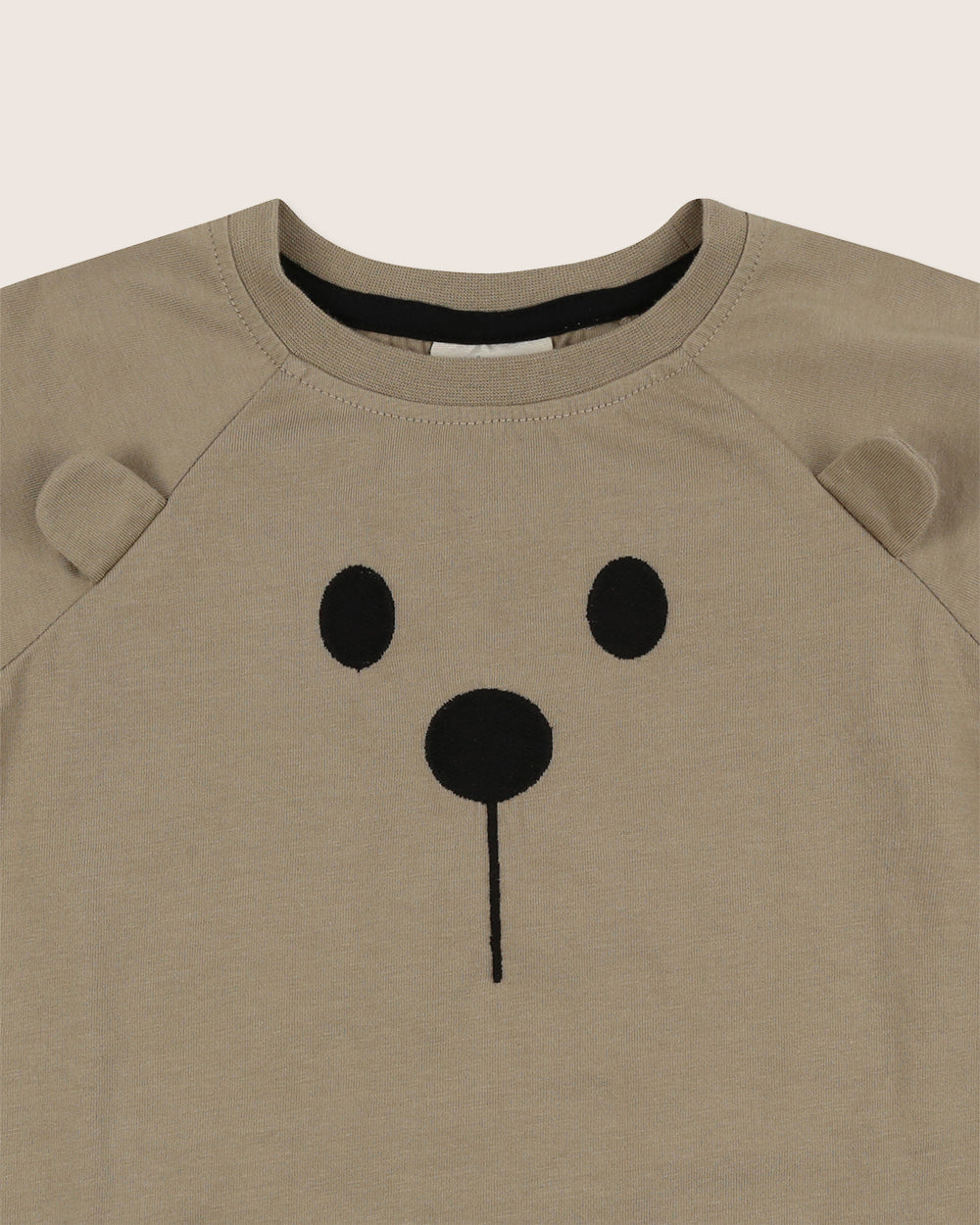 organic cotton Beige Bear Face Print Top - image 2