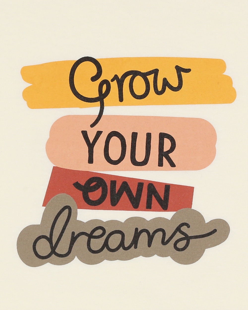 White Grow Your Own Dreams Slogan Print T-Shirt - image 2