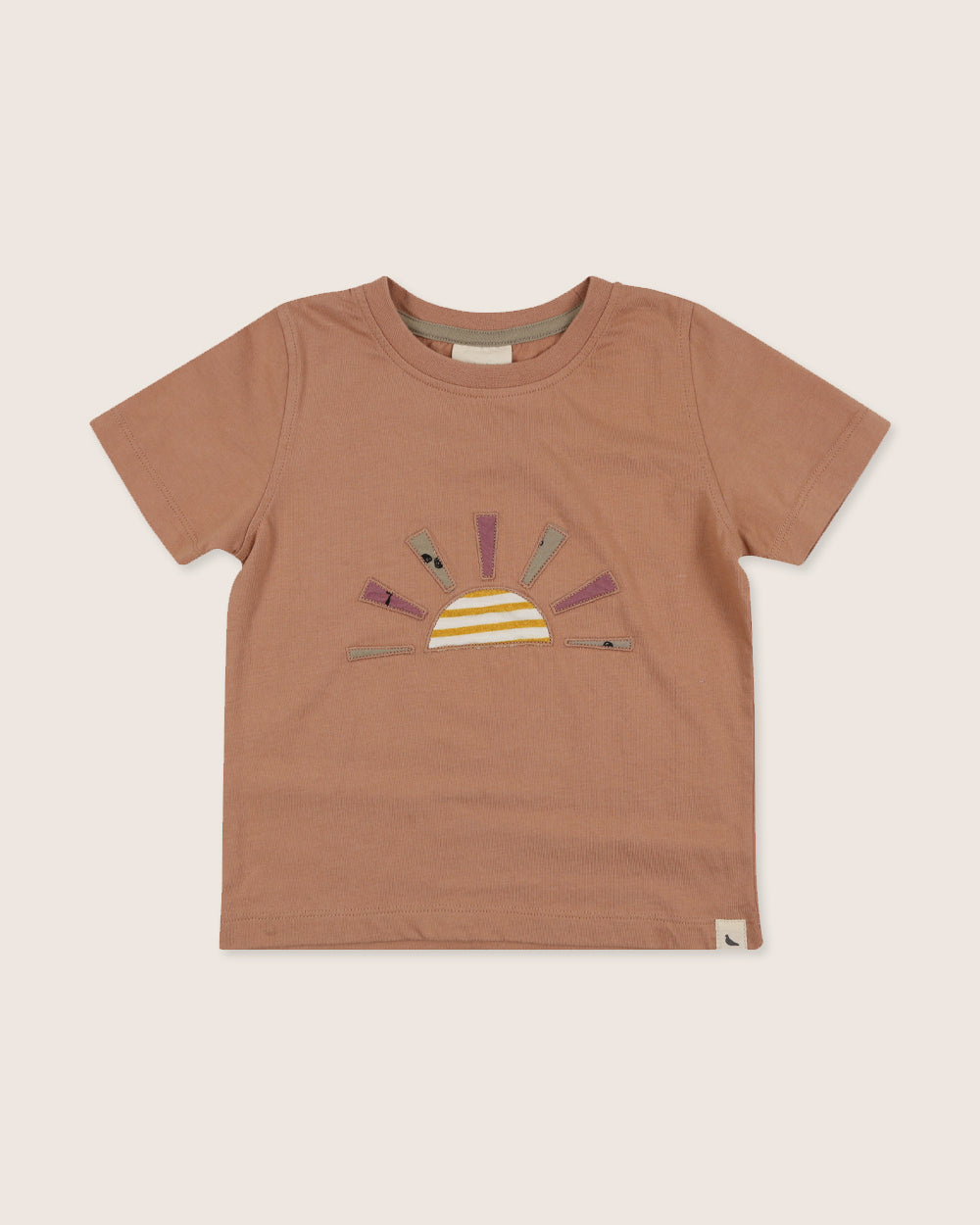 organic cotton Orange Rising Sun Applique T-Shirt - image 1
