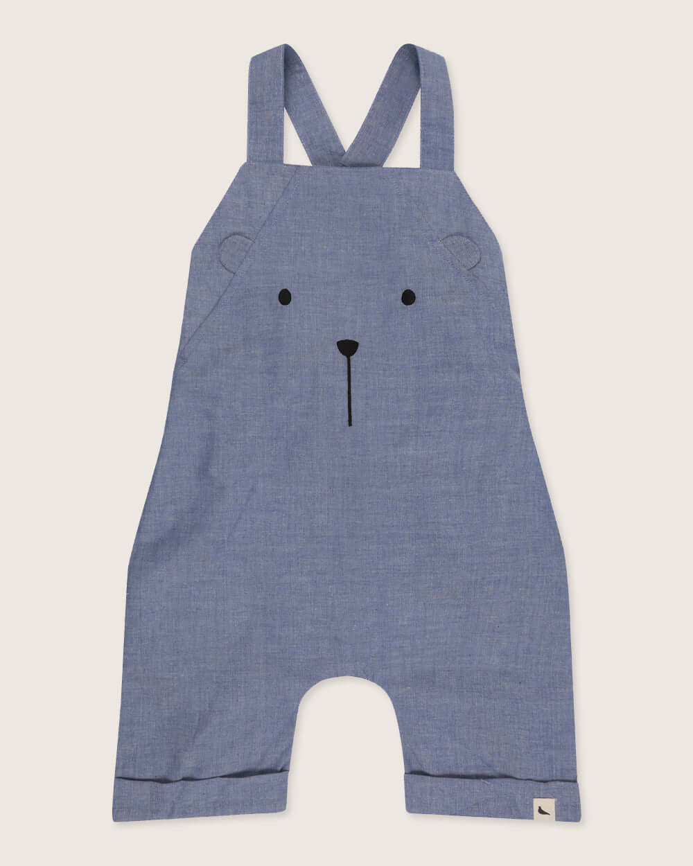 organic cotton Blue Bear Face Print Playsuit - image 2