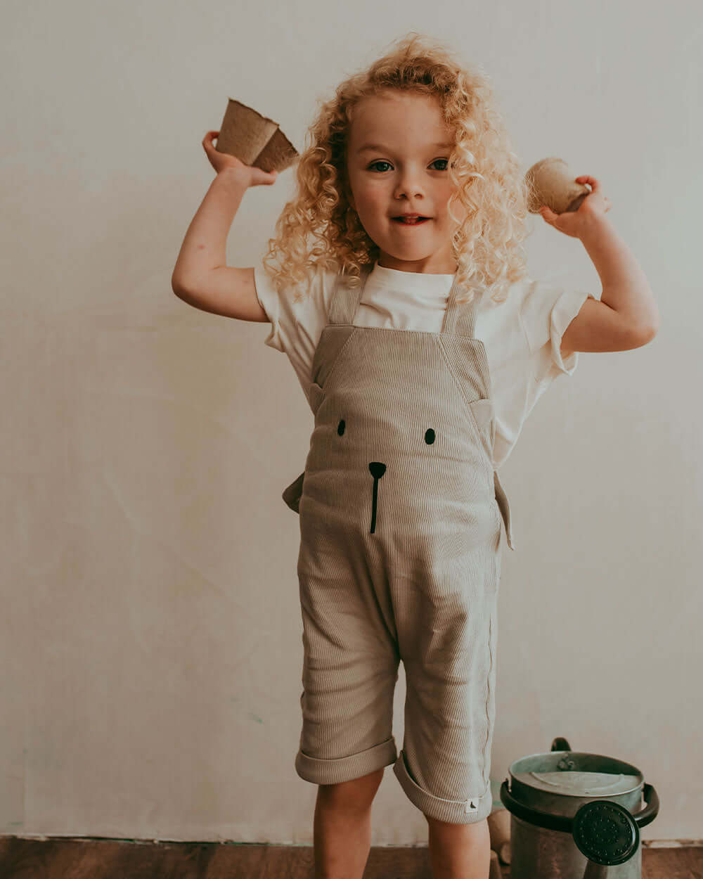 organic cotton Stone Bear Face Print Playsuit- image 1