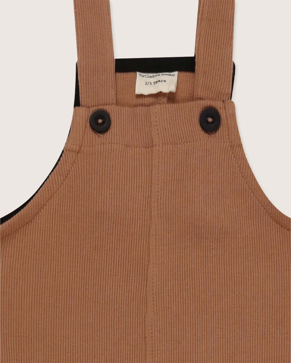 Brown organic cotton kids dungarees