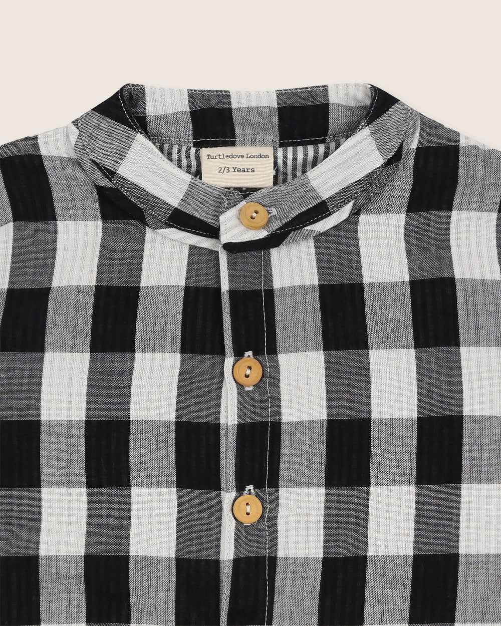 Black and white organic cotton woven kids shirt