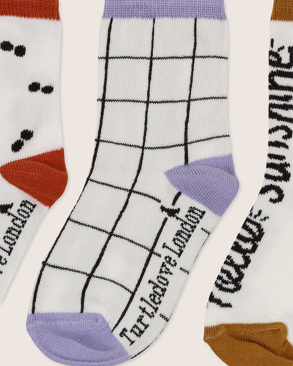 organic cotton Multicolour Check, Spots and Slogan Print Socks - 3 Pack - image 5