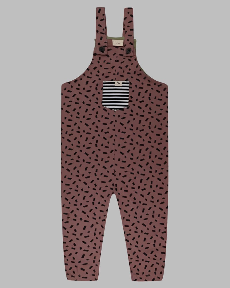 organic cotton Red Confetti Print Dungarees - image 1