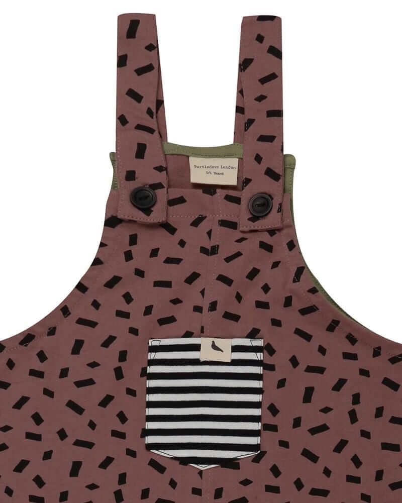 organic cotton Red Confetti Print Dungarees - image 3